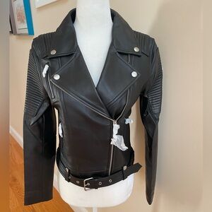 Classic Leather Biker Jacket from ENA PELLY